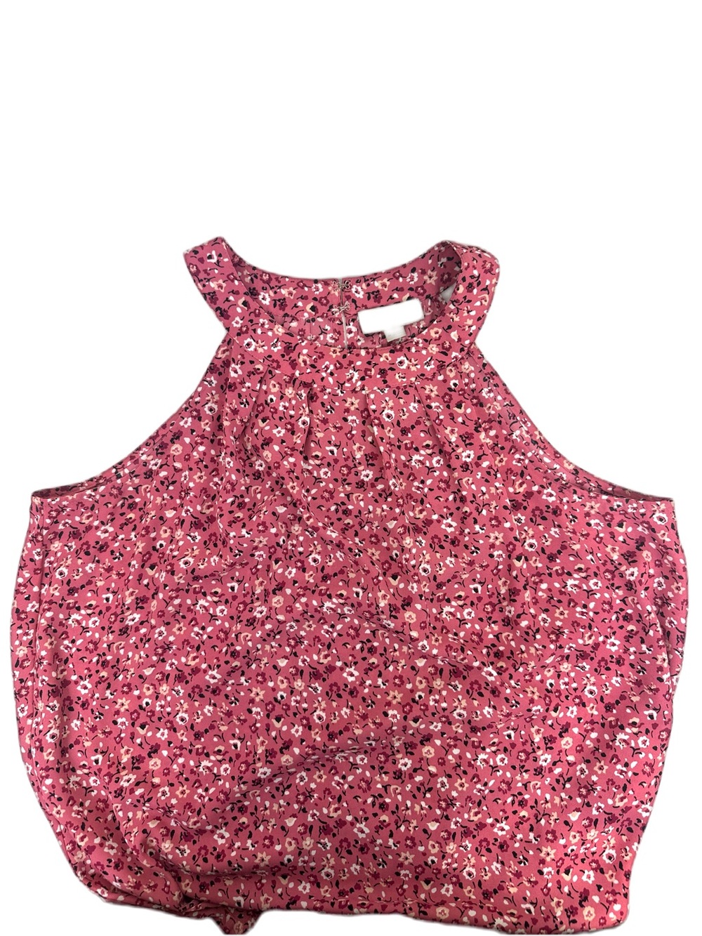 LOFT halter top sleeveless blouse in pink w dainty floral print sz Medium EUC